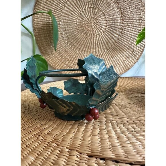 Holly Berry Christmas votive candle holder - Picture 1 of 8
